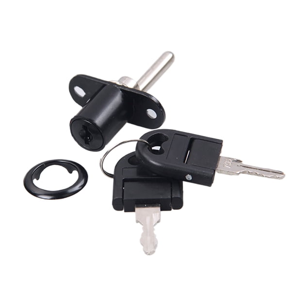 Moyic El cilindro de cerradura rotatorio de aleación de zinc de plata para archivadores fácil instala la cerradura de enlace de resistencia Herramientas y ferretería Negro 19MM