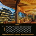 thumbnail image 5 of Christmas Net Lights, 96 LED 5ftx5ft Outdoor Christmas Mesh Lights, Plug in Waterproof Connectable 8 Modes Bush Lights for Garden Party Wedding Holiday Xmas Decor, Warm White, 5 of 6