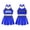 A Royal Blue, variant on MSemis Kids Girls 2PCS Cheer Leader School Uniform with Pleated Mini Skirt Set