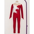 thumbnail image 5 of DPOIS Kids Long Sleeve Gymnastics Ballet Dance Jumpsuit Full Body Unitard Burgundy 14, 5 of 7