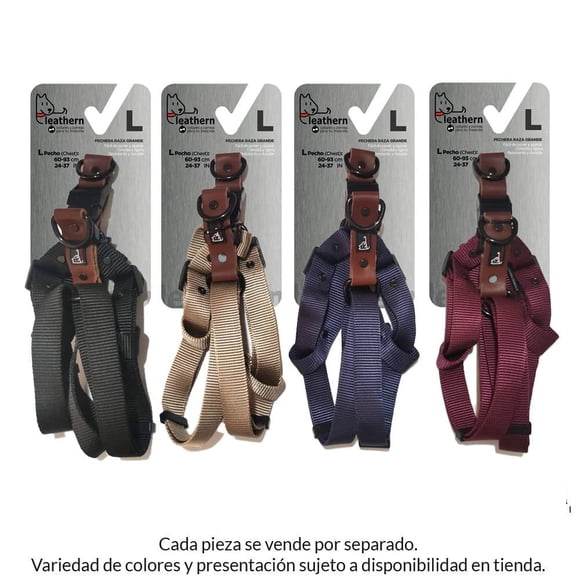 Pechera para Perro Leathern Tiras de Nylon y Cuero Talla Grande