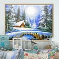 thumbnail image 1 of Designart Winter Bridge In Christmas Village Traditional Floating Frame Wall Art, 1 of 4