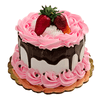 DEZICAKES Fake Cake Sweetheart Cake Fake Cake Pink w/ Strawberries Valentine Dezicakes Fake Food- Fake Cake- Home Decoration