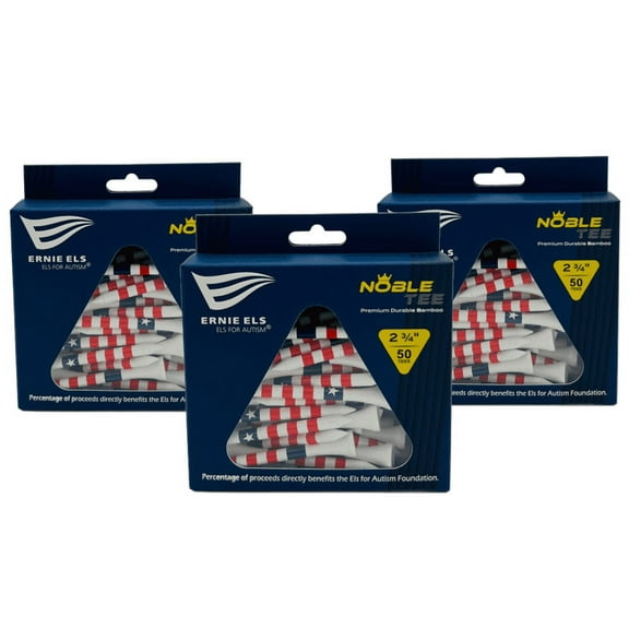 Els for Autism Noble Tees: USA Designed Golf Tees 3-pack, 2 3/4" - 50 Tees Per Pack