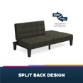 Queer Eye Adalynn Convertible Split Back Futon with Cup Holder, Gray