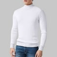 thumbnail image 4 of TOWED22 Men's Mock Turtleneck Sweater Long Sleeve Half Neck Pullover Thermal Casual Ribbed High Neck Pullover Sweater(White,XXL), 4 of 7