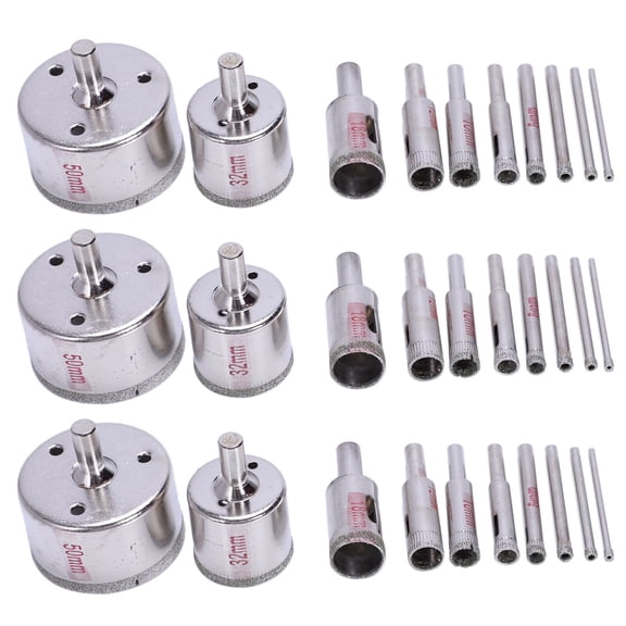 30Pcs Diamond 3-50mm Drill Bit Saw Set Tile Ceramic Marble Glass Cutter