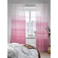 thumbnail image 3 of Sheer Curtains 108 Inches Long 2 Panels Set for Living Room, Pink White Ombre Semi Sheer Curtains for Windows, Romantic Funny Abstract Striped Lines Voile Window Treatments Rod Pocket Curtain, 3 of 7