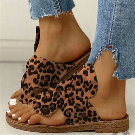 

ZXHACSJ Women s Ladies Casual Bowknot Toe Ring Sandals Flat Slippers Beach Shoes Brown 39