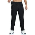 thumbnail image 5 of Dresfit Men's Athletic Sweatpants Big and Tall Waterproof Pants Open Bottom Quick Dry Running Trousers Water Resistant Stretch Traveling Joggers with Zipper Pockets Black XL, 5 of 5