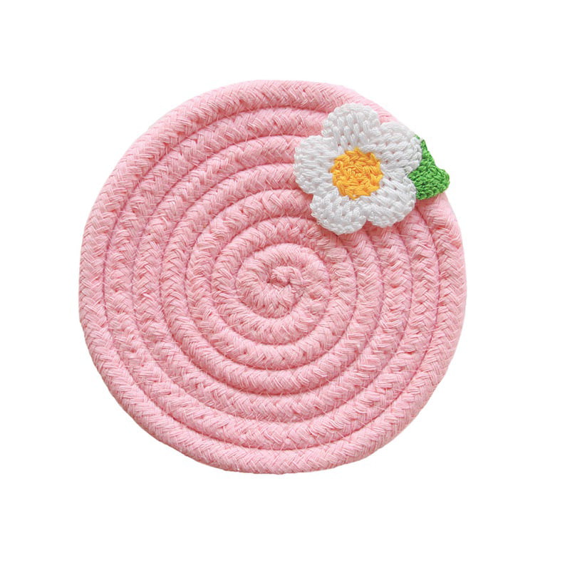Anti Skid Table Placemats Tea Cup, Pink Round Placemats And Coasters