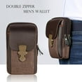 thumbnail image 4 of Yucurem Zipper Men Waist Bags Small Card Holder 6 inch Phone Packs Purse (Coffee), 4 of 9