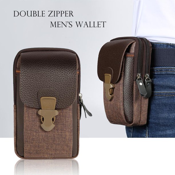Billetera Bolso Riñonera de moda para hombre, bolsillo informal con cremallera para hacer ejercicio, viajar, correr, ir de compras