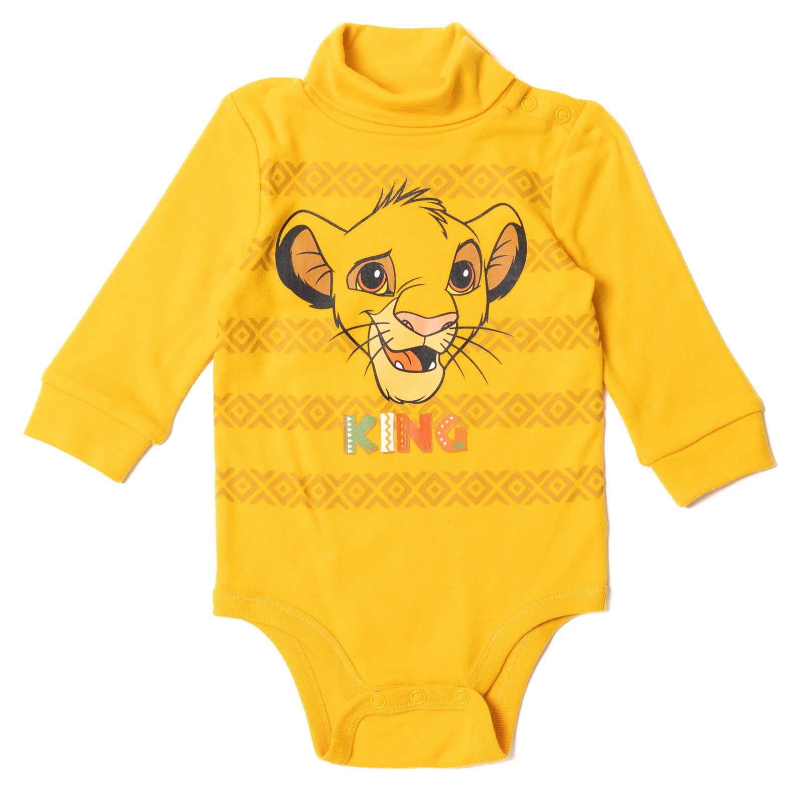 Disney Lion King Simba Newborn Baby Boys 2 Pack Turtleneck Bodysuits Newborn to Infant