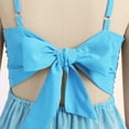 thumbnail image 7 of IBTOM CASTLE Teen Girl Glitter Ruffle Metallic Adjustable Spaghetti Straps Dress Square Neck Tiered Hemline Tween Pageant Homecoming Graduation Prom Outfits Junior Formal Easter Dress Sky Blue, 7 of 7