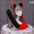 thumbnail image 1 of RV Fox Wolf Animal Cosplay Disfraz Orejas Cola Set Horquilla Cola de felpa Accesorios de Halloween, negro y rojo, 1 of 3