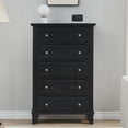 thumbnail image 3 of FOLDLIFE 5 Drawer Dresser for Bedroom,Chest of Drawers Closet with Metal Handle,Storage Organizer Dresser,Vintage Tall Dresser,Black, 3 of 9