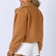 thumbnail image 5 of Chaqueta corta para mujer cuello de solapa abrigo cálido de forro polar chaqueta de piel sintética traje de vacaciones, 5 of 7