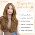thumbnail image 3 of PHOCAS 28 Inch Lace Front Wig 13x3 Synthetic Deep Wave Wig for Women Pre Plucked Natural Hairline Glueless Wear Go Heat Resistant Tangle Free Golden Brown, 3 of 9