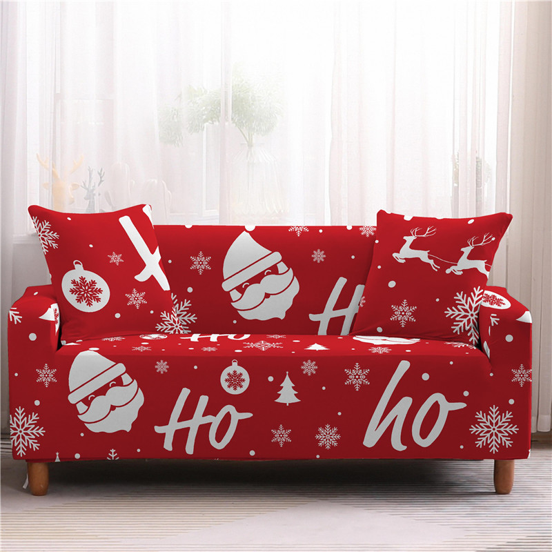 Christmas Sofa Couch Cover for New Santa Claus Elk Snowman Printing ...