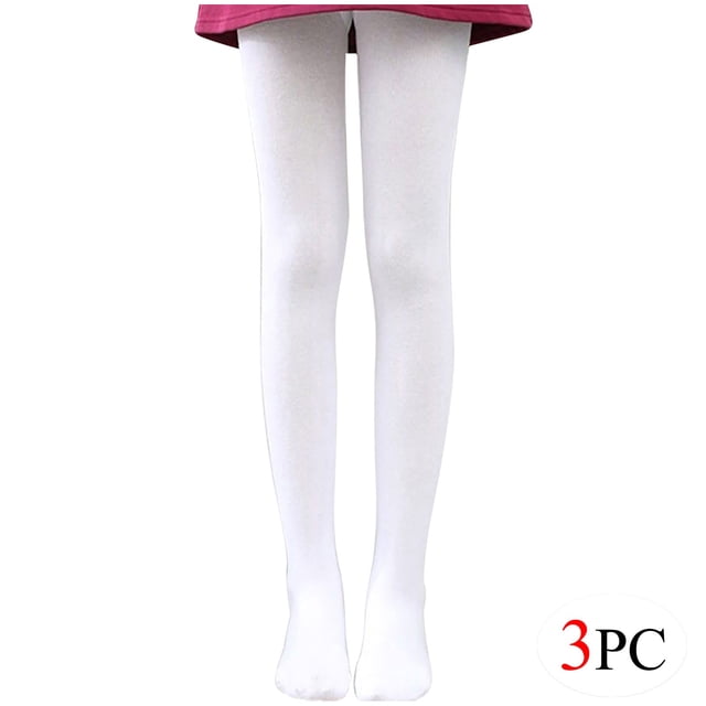 FAIWAD Collants de Danse Ballet pour Filles 3 Pcs Doux Opaques avec Pieds Extensibles Taille Haute Bas Colorés