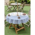 thumbnail image 5 of Outdoor Tablecloth with Umbrella Hole Zipper Blue Cherry Round Tablecloth 60" Waterproof Outside Table Cloth Elegant Pastoral Farmhouse Art Polka Dots Patio Table Cover Tablecloths for Picnic Party, 5 of 8
