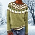 thumbnail image 2 of Tweang Retro Sweaters for Women Warm Winter Sweaters for Women Norwegian Sweater Retro Sweater Cable Knit Pullover Wool Sweater Women's Sweaters Yellow S, 2 of 4