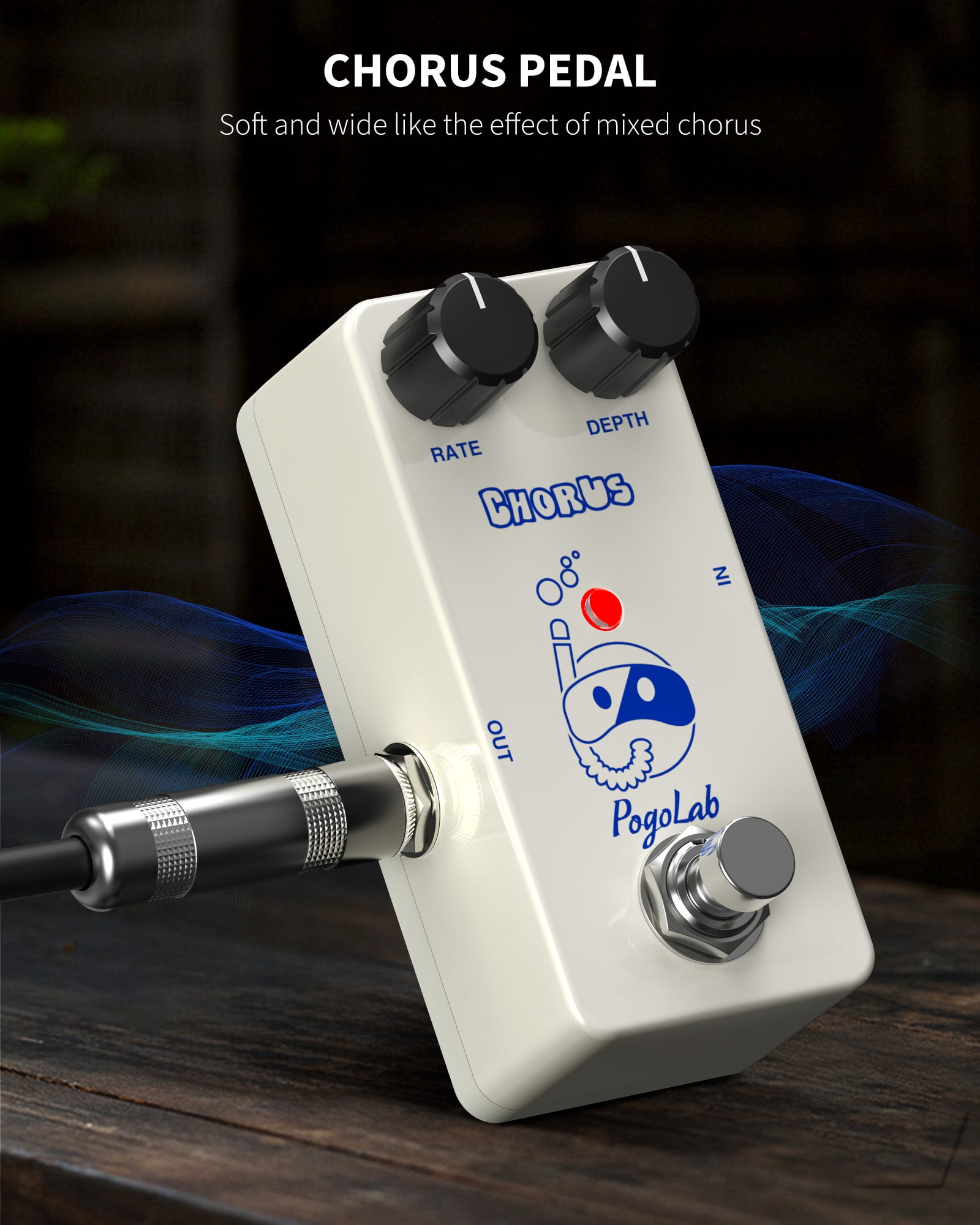 POGOLAB Chorus Pedal Chorus Guitar Pedal Mini Analog Chorus Pedal DC 9V True Bypass for Electric Guitar