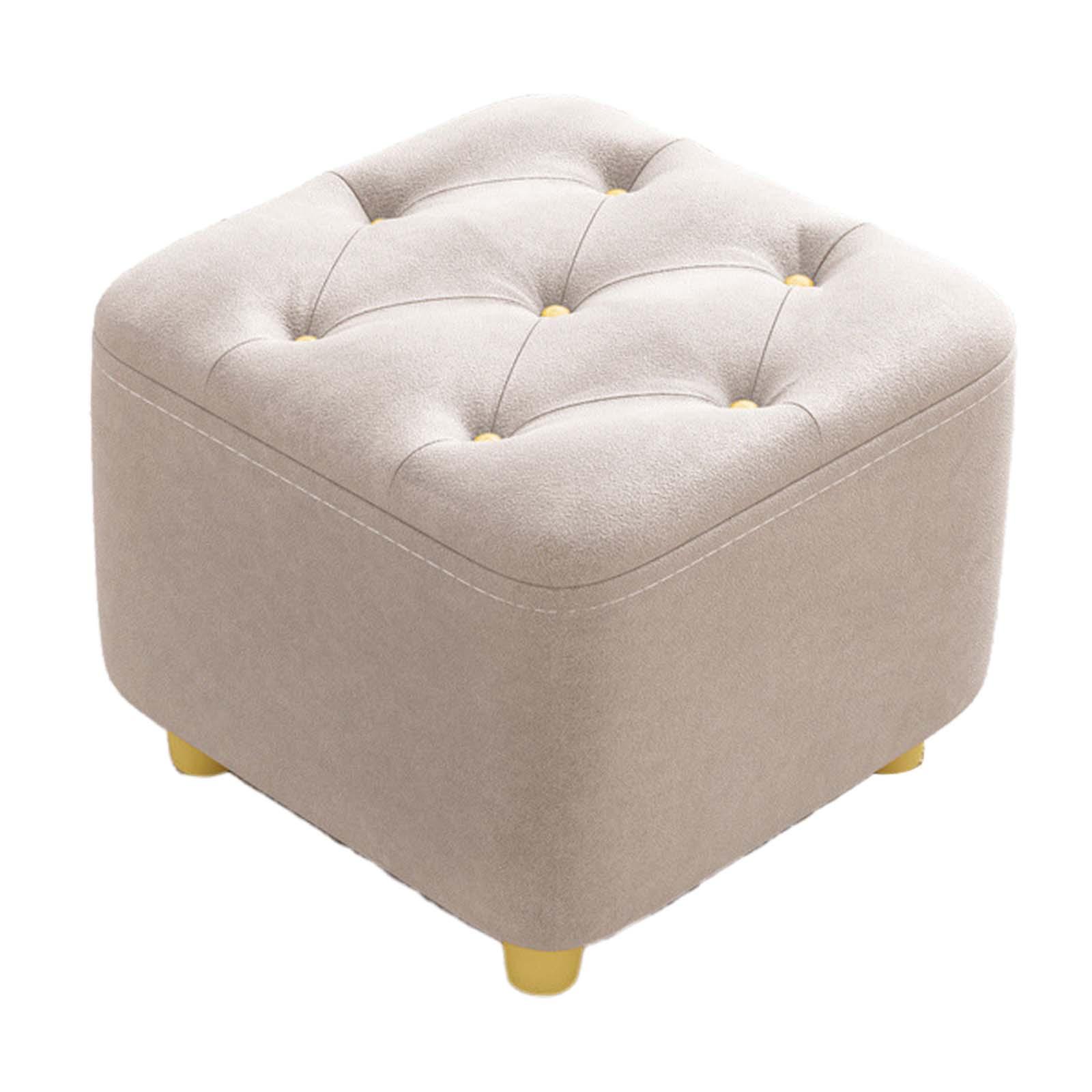 Square Footstool Foot Stool Comfortable Stepstool Creative Ottoman Stool Footrest for Living Room Dressing Room Bedroom Couch beige - image 2 of 8
