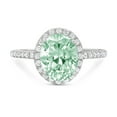 thumbnail image 7 of Halo Engagement Ring for Women - 2.27ct Simulated Green Diamond in 14K White Gold Promise Ring, 7 of 7