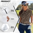 thumbnail image 5 of Garronmavis Golf Tennis Shirt Women Short Sleeve Collar Shirts Casual Athletic Shirts Athletic Hiking Running Workout Tops Womens Animal Print Golf Shirt, Lepoard Print, Size XS, 5 of 7