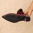 thumbnail image 5 of Bixock Boots for Women Mid Heel Short Boots Large Size Pointed Toe Slip On Stretch Sock Boots Comfortable Warm Daily Wear Fall Women Shoes, 5 of 9