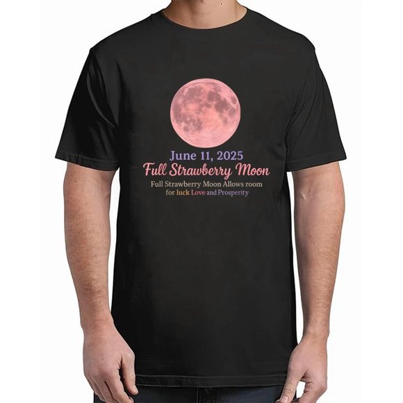 Strawberry Moon June 11 2025 Pink Full Moon Astronomy Unisex T-shirt M12230, S-5XL