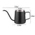 thumbnail image 3 of Jarra espumadora de leche de acero inoxidable de 350 ml con líneas de doble escala, diseño de boca estrecha Jarra de vapor de café con leche artística con bolígrafo artístico para baristas, 3 of 6