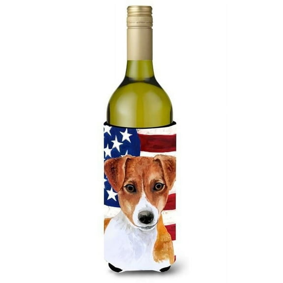 Jack Russell Terrier Patriotic Wine Bottle Beverge Insulator Hugger