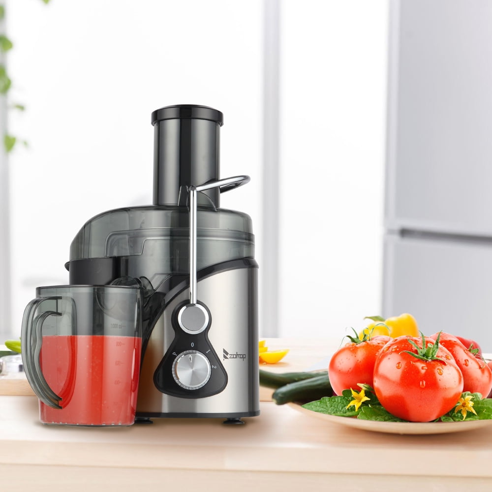 Kepooman 110V/800W/1500Ml Juice Cup, Pomace Cup Third Gear Electric Juicer, Black