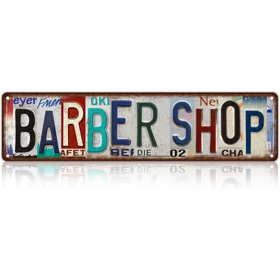 Vintage Barber Shop Metal Tin Signs Street Signs Wall Decor 4"x16"