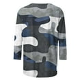 thumbnail image 4 of QQAMB Womens Tops Camouflage 3/4 Sleeve Crewneck T-Shirts Blouse Trendy Casual Loose Workout T-Shirts Army Green L, 4 of 5