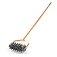 thumbnail image 3 of Ktaxon 18-inch Manual Galvanized Steel Lawn Aerator with Double Spikes Fillable Drum for Soil Aeration Black & Orange, 3 of 4