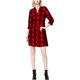 thumbnail image 1 of Vestido camisero a cuadros maison Jules para mujer rojo extragrande, 1 of 1