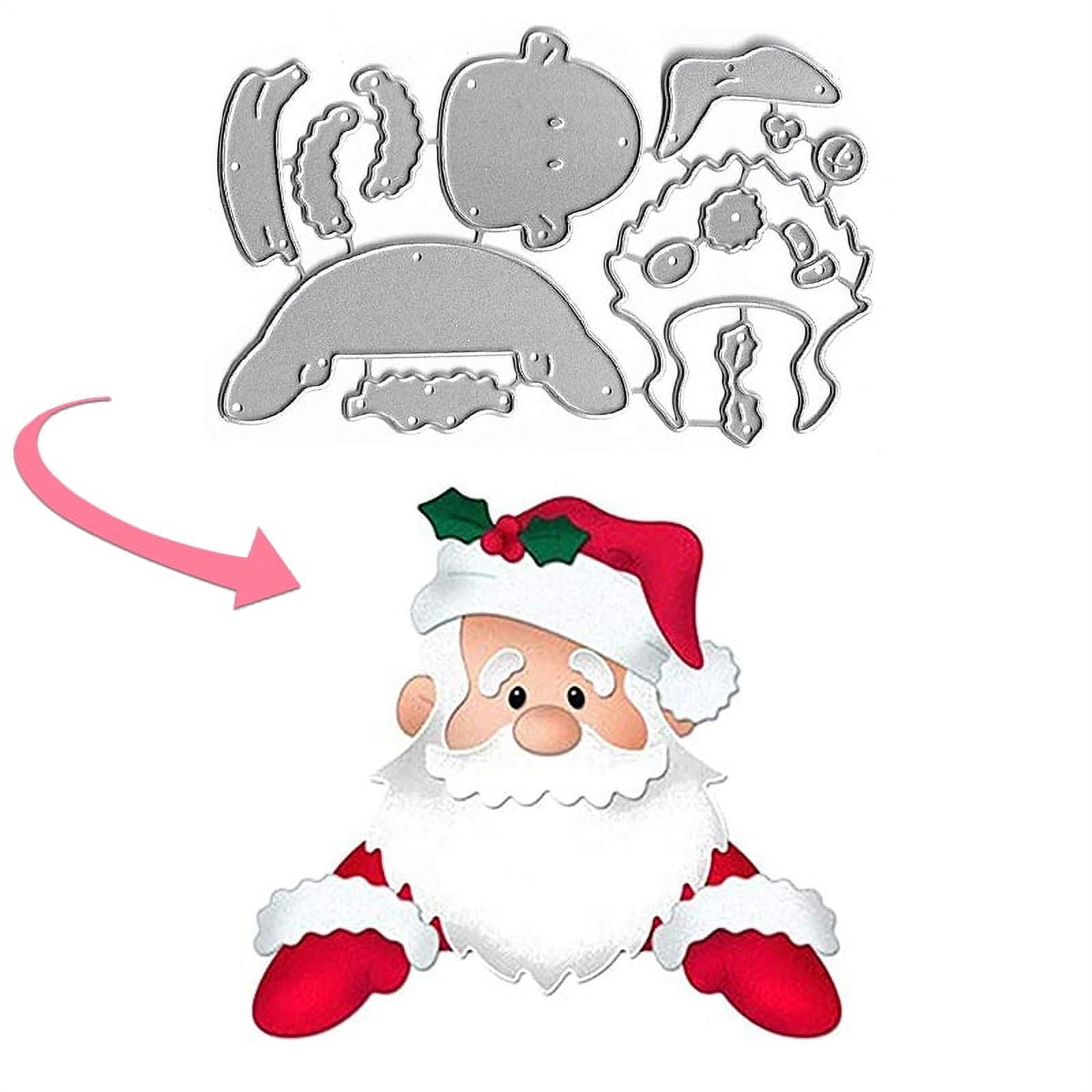 Christmas Stocking Santa Claus Metal Cutting Dies Clear - Temu