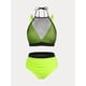 thumbnail image 1 of Mallas Overlay Plus Tamaño acanalada bikini Rosegal Mangas largas de talla grande, 1 of 5