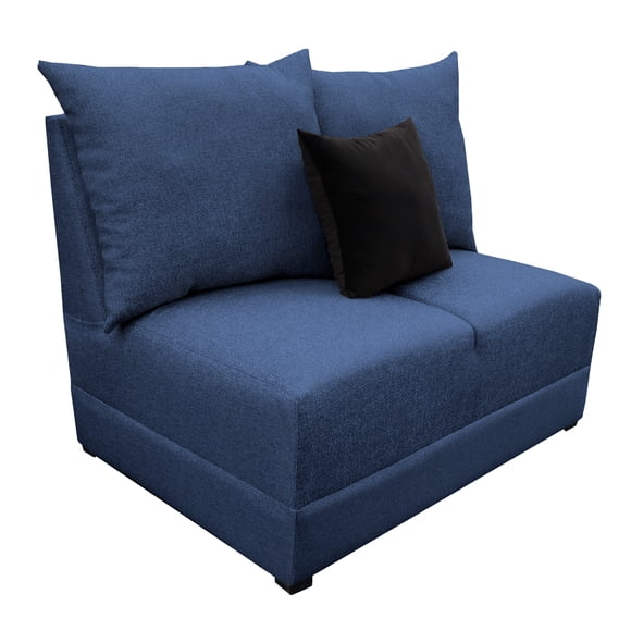 Love Seat El Bazar Store Orlando Azul marino Tela Lino nacional, Sillon 2 plazas, Modular