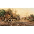 thumbnail image 2 of Emil Barbarini 24x15 Black Ornate Framed Double Matted Museum Art Print Titled: A Country Road, Horses Near a Watering Place, 2 of 5