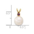 thumbnail image 4 of 14k 8-8.5mm White Round Freshwater Cultured Pearl and .07AM Amethyst Pendant XF742/AM, 4 of 4