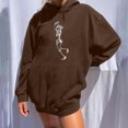 thumbnail image 2 of Sudadera estampada con capucha retro de manga larga suelta divertida vintage para mujer con mangas caídas en los hombros Pompotops  gfhjh7248, 2 of 7