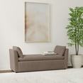 thumbnail image 2 of Robin Upholstered Accent Bench with Armrests Brown, 2 of 8
