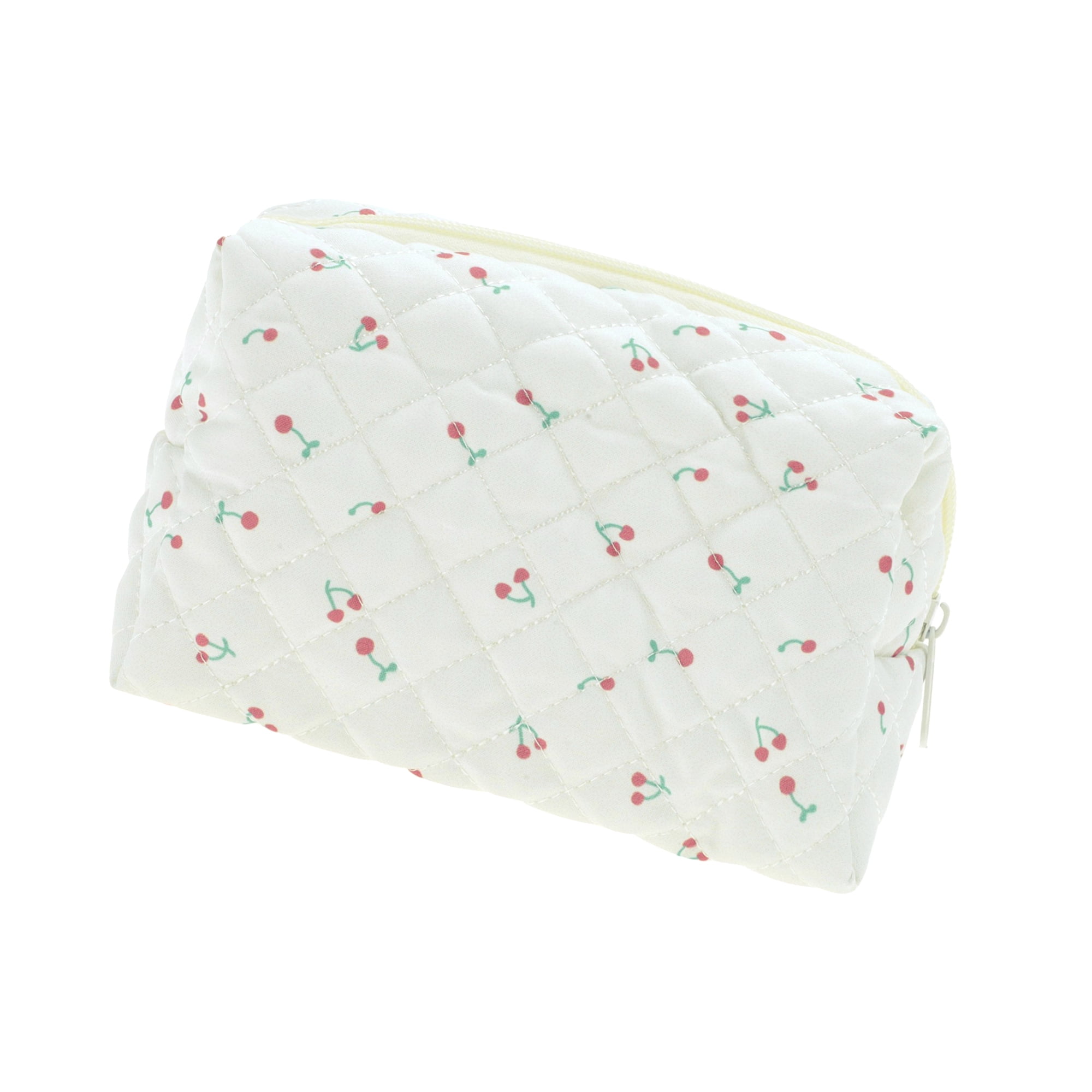 Unique Bargains Cherry Makeup Bag White 1 Piece for Travel Storage with Multiple Functions