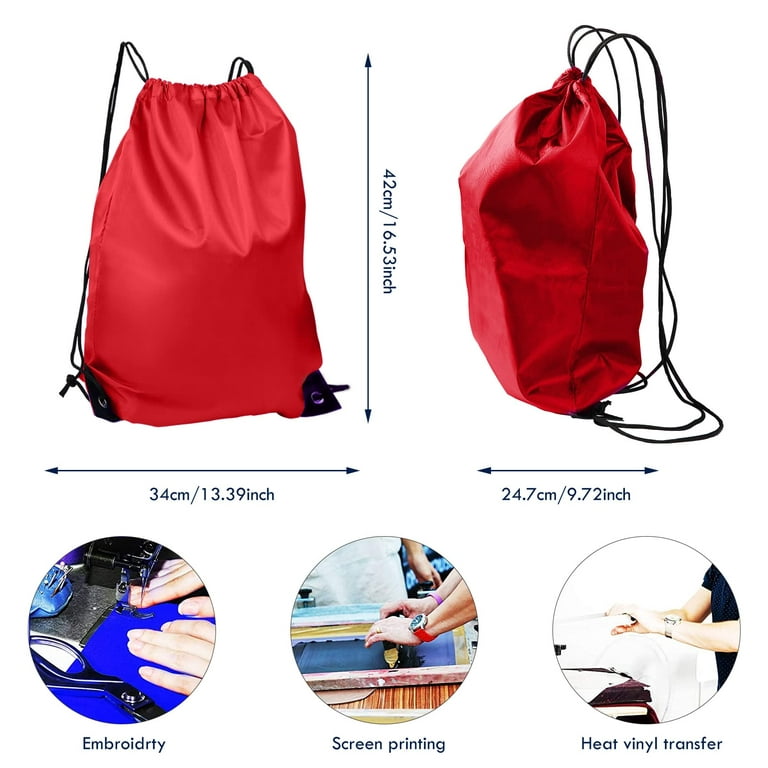 KUUQA 2 Pcs Light Blue Drawstring Backpack Drawstring Bag Bulk Sports Cinch  Bags String Backpack Storage Bags for Gym Traveling