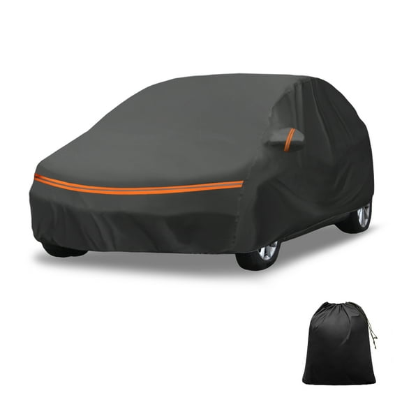 Unique Bargains Car Cover for Ford C-Max 2003-2019 PEVA Spunlace Cotton Outdoor Full Car Cover All Weather Waterproof Windproof Sun Rain Snow Protection with Passenger Door Zipper Black